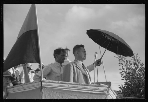 Untitled photo, possibly related to: Yabucoa, Puerto Rico. The mayor of Yabucoa speaking at a meeting of strikes and sympathizers in the town plaza