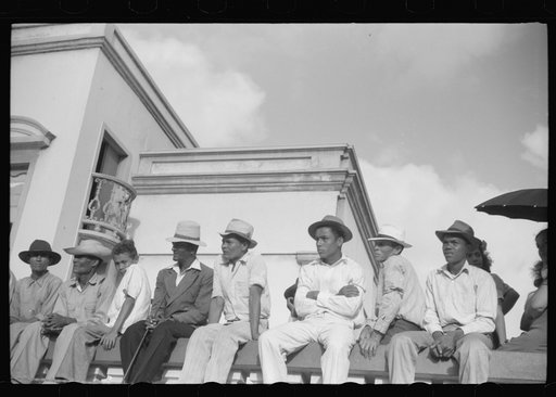 Untitled photo, possibly related to: Yabucoa, Puerto Rico. Sugar worker at a strike meeting in Yabucoa