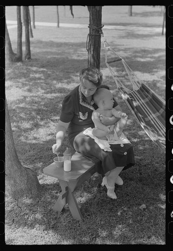 Untitled photo, possibly related to: Mother and baby at Greenbelt, Maryland