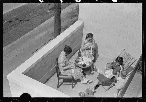 Untitled photo, possibly related to: Family on terrace in Greenbelt, Maryland