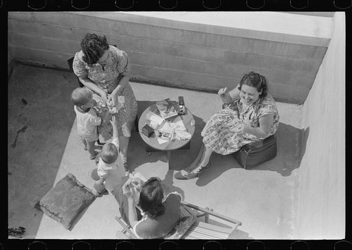 Untitled photo, possibly related to: Family on terrace in Greenbelt, Maryland