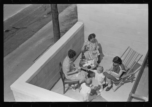 Untitled photo, possibly related to: Family on terrace in Greenbelt, Maryland