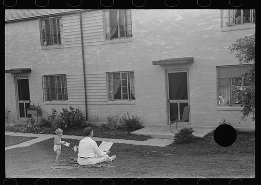 Untitled photo, possibly related to: Father and son at Greenbelt, Maryland