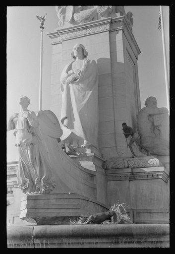 Untitled photo, possibly related to: Colored boys playing on Columbus Monument. Washington, D.C.