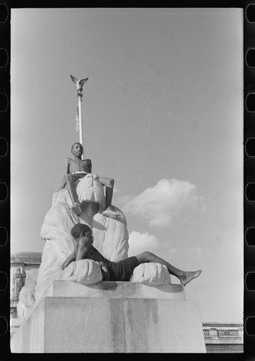 Untitled photo, possibly related to: Colored boys playing on Columbus Monument. Washington, D.C.