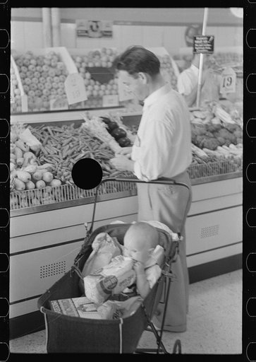 Untitled photo, possibly related to: Shopping in coop store, Greenbelt, Maryland