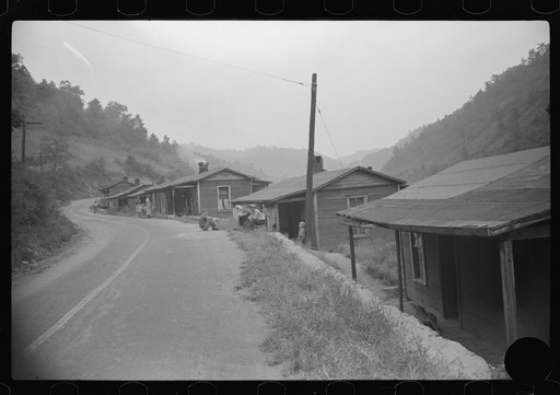 Untitled photo, possibly related to: Abandoned mining community. At present almost everyone on relief. Marine, West Virginia