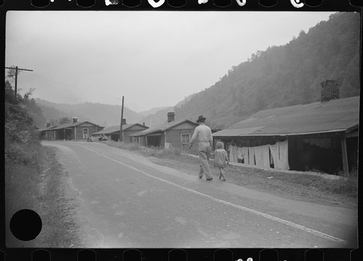 Untitled photo, possibly related to: Abandoned mining community. At present almost everyone on relief. Marine, West Virginia