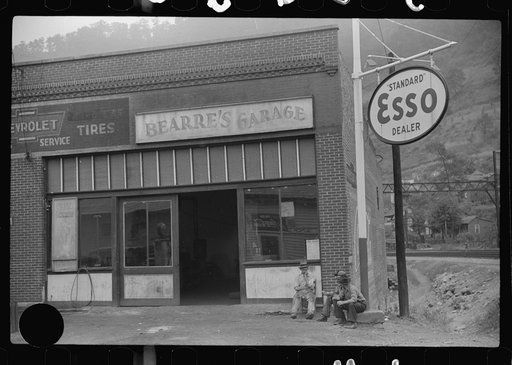 Untitled photo, possibly related to: Garage, mining town, Davey, West Virginia