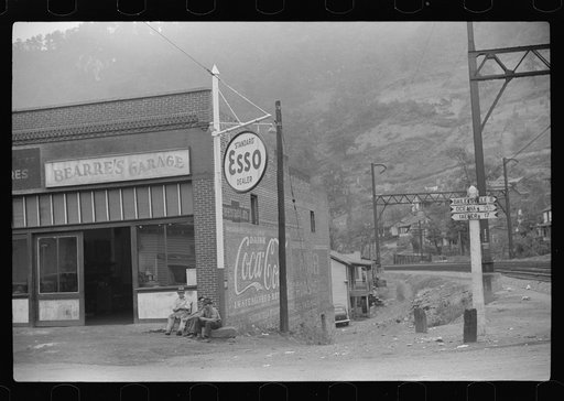 Garage, mining town, Davey, West Virginia
