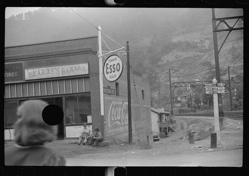 Untitled photo, possibly related to: Garage, mining town, Davey, West Virginia