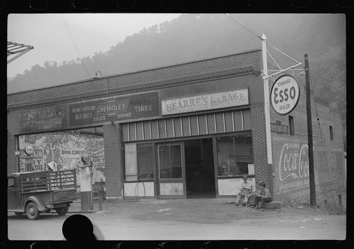 Untitled photo, possibly related to: Garage, mining town, Davey, West Virginia