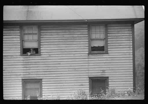 Closeup of old clubhouse (boardinghouse), Caples, West Virginia