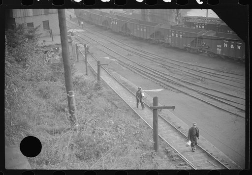 Untitled photo, possibly related to: Miners going home from work, Caples, West Virginia