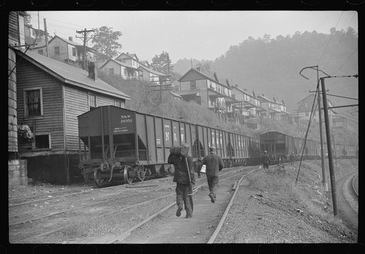 Miners going home from work, Caples, West Virginia