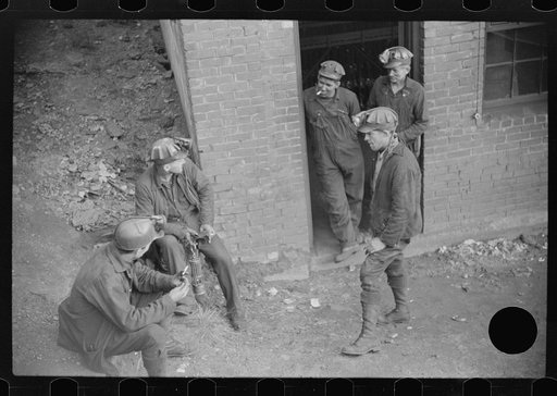Untitled photo, possibly related to: Coal miners waiting for next shift, Caples, West Virginia