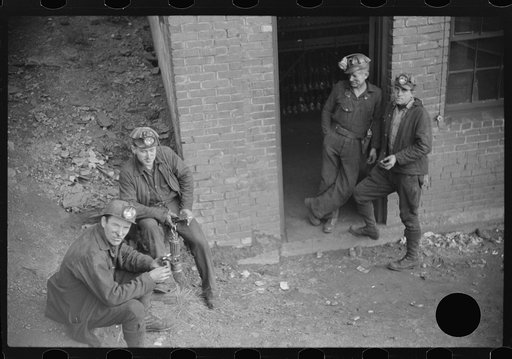 Untitled photo, possibly related to: Coal miners waiting for next shift, Caples, West Virginia