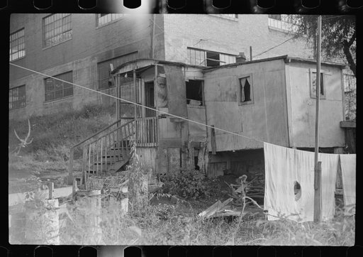 Untitled photo, possibly related to: Shack by river, Charleston, West Virginia