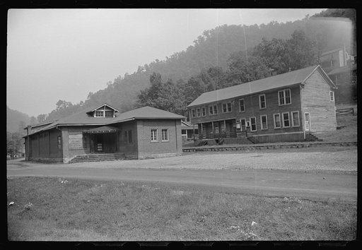 Community building and company store in abandoned mining town, Twin Branch, West Virginia