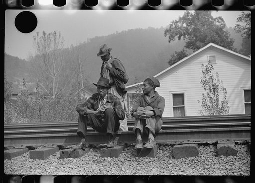 Untitled photo, possibly related to: "Settin' around." Mining town, Davey, West Virginia