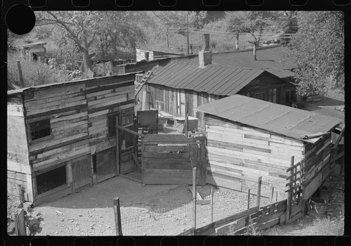 Untitled photo, possibly related to: Rear view of Work Projects Administration worker's and old mine foreman's shacks and houses. South Charleston, West Virginia