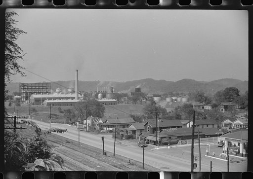 Untitled photo, possibly related to: Charleston, West Virginia. Part of the Union Carbon and Carbide Chemicals Corporation, a unit of the Union Carbide and Carbon Corporation. The plant employs 1800 workers