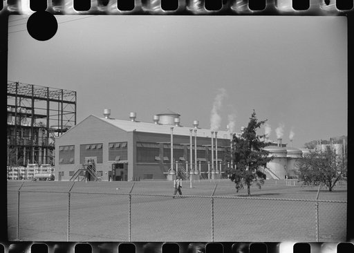 Untitled photo, possibly related to: Charleston, West Virginia. Part of the Union Carbon and Carbide Chemicals Corporation, a unit of the Union Carbide and Carbon Corporation. The plant employs 1800 workers