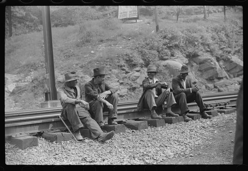 Untitled photo, possibly related to: "Settin' around." Mining town, Davey, West Virginia