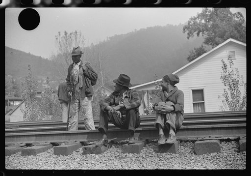Untitled photo, possibly related to: "Settin' around." Mining town, Davey, West Virginia