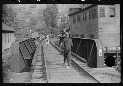 Untitled photo, possibly related to: Coal miners going home from work. Omar, West Virginia
