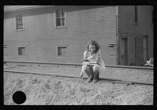 Untitled photo, possibly related to: Miners' children going home from store and post office, Omar, West Virginia