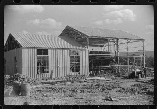 Untitled photo, possibly related to: Construction of Dimension Plant at Tygart Valley, West Virginia