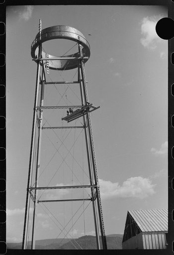 Untitled photo, possibly related to: Construction of Dimension Plant at Tygart Valley, West Virginia