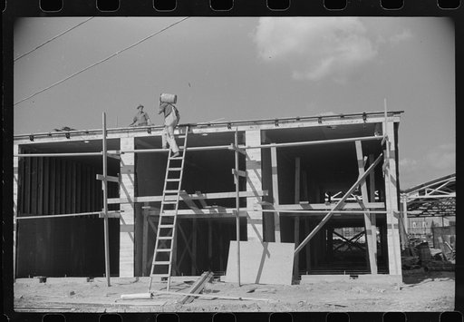 Untitled photo, possibly related to: Construction of Dimension Plant at Tygart Valley, West Virginia