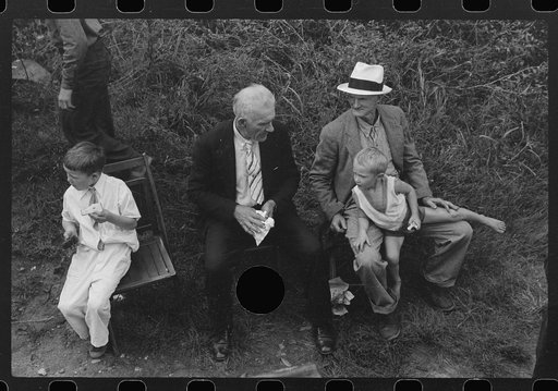 Untitled photo, possibly related to: Sunday school picnic brought to abandoned mining town of Jere, West Virginia by neighboring parishoners