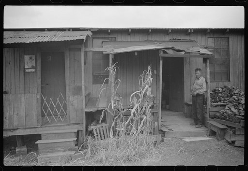 Untitled photo, possibly related to: Section of Rosedale Mining Compnay. Shanties by the river. Scotts Run, West Virginia