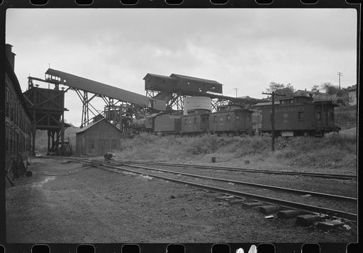Untitled photo, possibly related to: Abandoned coal tipple near Osage, West Virginia