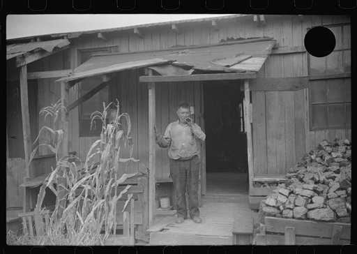 Untitled photo, possibly related to: Section of Rosedale Mining Compnay. Shanties by the river. Scotts Run, West Virginia