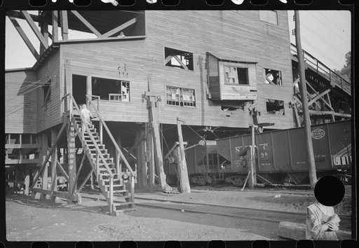Untitled photo, possibly related to: Old coal tipple, Scotts Run, West Virginia