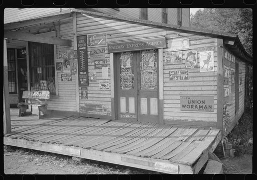 Storefront, coal mining camp, Scotts Run, West Virginia