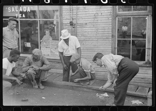 Untitled photo, possibly related to: Shooting craps by company store, Osage, West Virginia