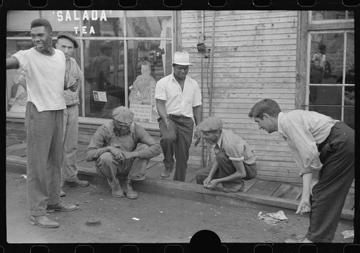 Untitled photo, possibly related to: Shooting craps by company store, Osage, West Virginia