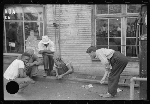 Untitled photo, possibly related to: Shooting craps by company store, Osage, West Virginia