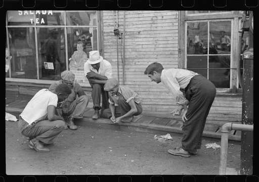 Shooting craps by company store, Osage, West Virginia