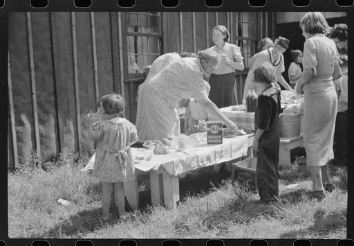 Sunday school picnic brought into abandoned mining town of Jere, West Virginia, by neighboring parishoners