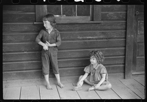 Coal miner's children, abandoned mining town, Jere, West Virginia