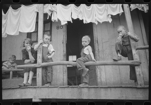 Coal miner's children and wife, Pursglove, West Virginia