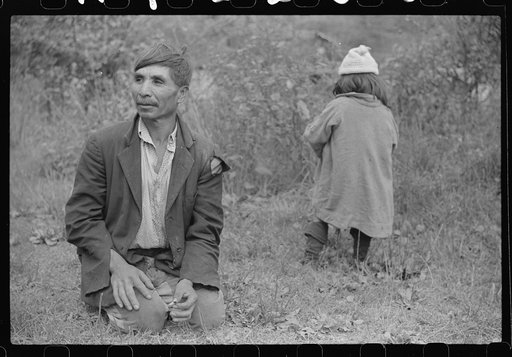 Mexican coal miner and child. Bertha Hill, Scotts Run, West Virginia