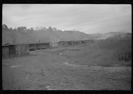 Untitled photo, possibly related to: Coal miners' shanties by the river. Scotts Run, West Virginia