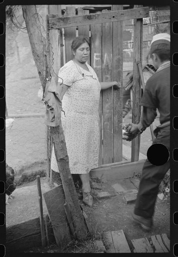 Untitled photo, possibly related to: Mexican miner's wife and child are visited by another miner's wife (Hungarian) who is interested in starting a maternal health clinic there. Scotts Run, Bertha Hill, West Virginia
